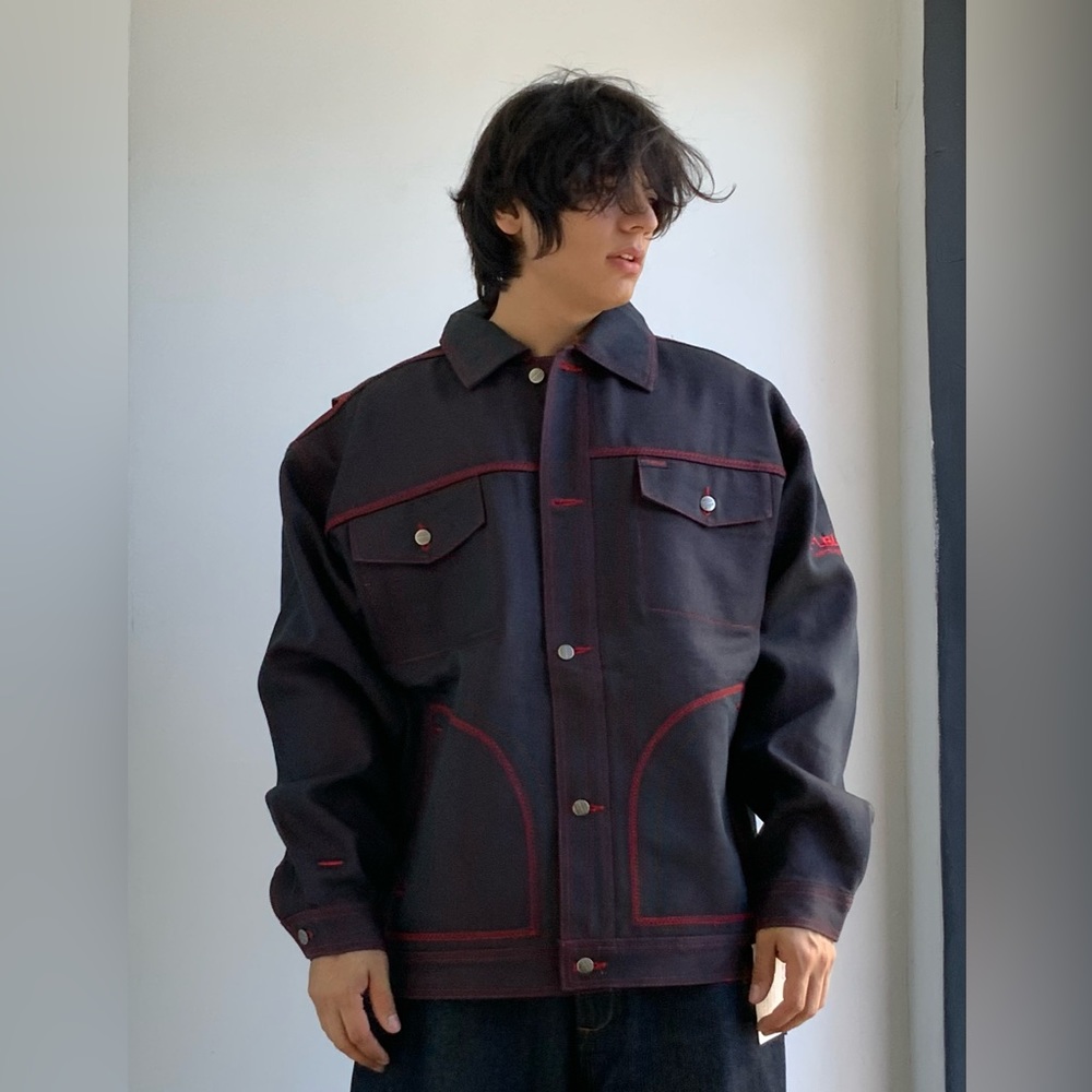 Men's Fubu Blue | Red Casual Denim Jacket NWT